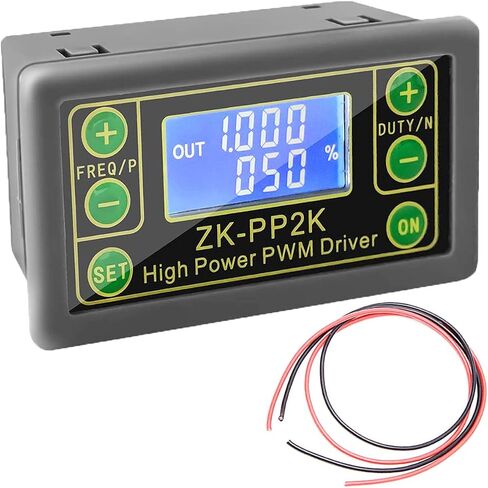 وحدة محرك تأخير الدورة ZK-PP2K 8A وضع مزدوج عالي الطاقة PWM وحدة تحكم في سرعة محرك التعتيم LCD دورة تردد النبض 1 هرتز - 150 كيلو هرتز، مع كابل أحمر وأسود in Saudi Arabia
