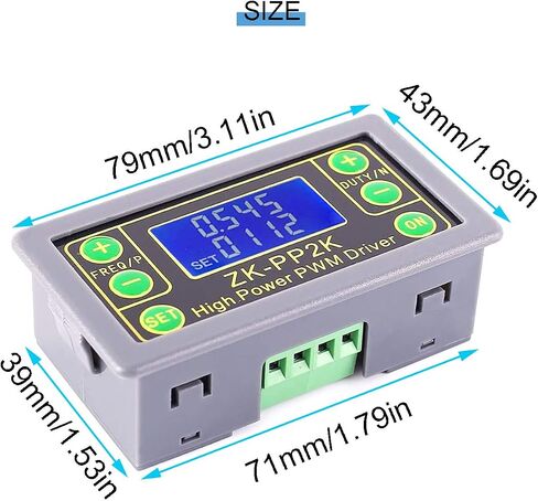 وحدة محرك تأخير الدورة ZK-PP2K 8A وضع مزدوج عالي الطاقة PWM وحدة تحكم في سرعة محرك التعتيم LCD دورة تردد النبض 1 هرتز - 150 كيلو هرتز، مع كابل أحمر وأسود in Saudi Arabia