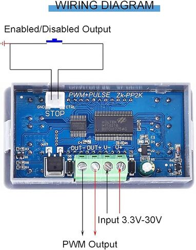 وحدة محرك تأخير الدورة ZK-PP2K 8A وضع مزدوج عالي الطاقة PWM وحدة تحكم في سرعة محرك التعتيم LCD دورة تردد النبض 1 هرتز - 150 كيلو هرتز، مع كابل أحمر وأسود in Saudi Arabia