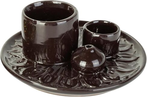 حامل عصا البخور السيراميكي من Comeon، حامل بخور منزلي 3 في 1 لليوجا والحرق (أسود) in Kuwait