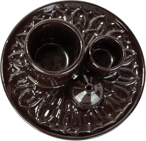 حامل عصا البخور السيراميكي من Comeon، حامل بخور منزلي 3 في 1 لليوجا والحرق (أسود) in Kuwait