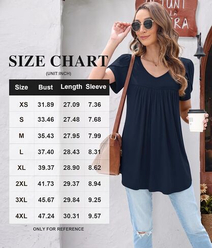 LAOLASI Womens 2024 Summer Tunic Petal Short Sleeve Casual Tops V Neck Flowy Tee Hide Belly Shirt Blouse in Kuwait
