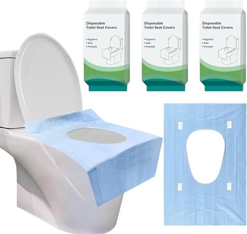 Toilet Seat Covers Disposable 15.6in*23.4in Waterproof Non-Slip 2 Layers 30 Pack Individually Wrapped Adults and Kids Potty Training Travel Essential for Public Restroom/Airplane/Outdoors in Saudi Arabia