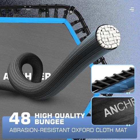 ANCHEER 50 بوصة ترامبولين ريبوندر للبالغين مع بار، 550 رطل ترامبولين صغير للتمارين الهادئة، بنجي ريبوندر، القفز، تدريب القلب للبالغين in Kuwait