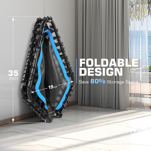 ANCHEER 50 بوصة ترامبولين ريبوندر للبالغين مع بار، 550 رطل ترامبولين صغير للتمارين الهادئة، بنجي ريبوندر، القفز، تدريب القلب للبالغين in Kuwait