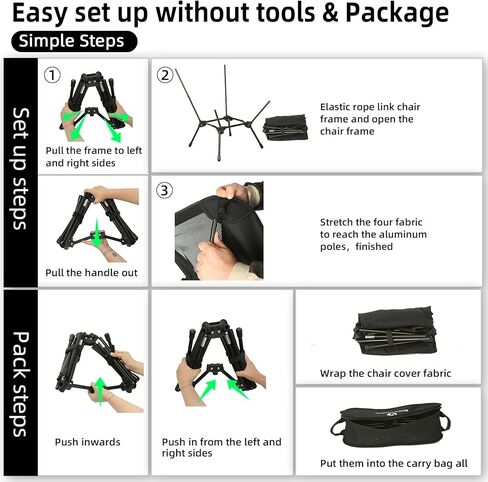 كرسي تخييم محمول من روك كلاود، خفيف الوزن ومدمج، كراسي تخييم قابلة للطي في الهواء الطلق كبيرة الحجم للتخييم والمشي لمسافات طويلة وحقيبة الظهر ورياضات الشاطئ، مقاس كبير بحري in Kuwait