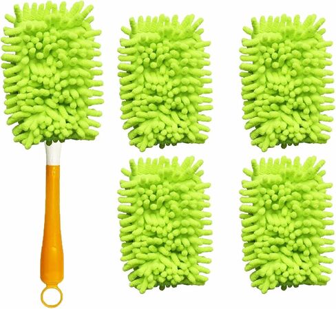 JEBBLAS Reusable Duster Refill Microfiber Duster Head for Name Brand Handle, 360 Heavy Duty Dusters Refills, Green, 4 Pack(Handle is Not Included) in Saudi Arabia