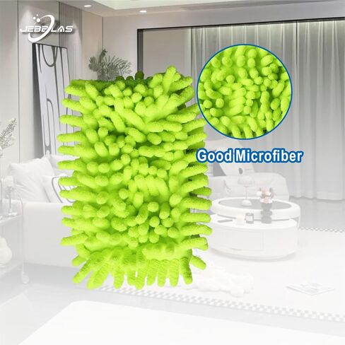 JEBBLAS Reusable Duster Refill Microfiber Duster Head for Name Brand Handle, 360 Heavy Duty Dusters Refills, Green, 4 Pack(Handle is Not Included) in Saudi Arabia