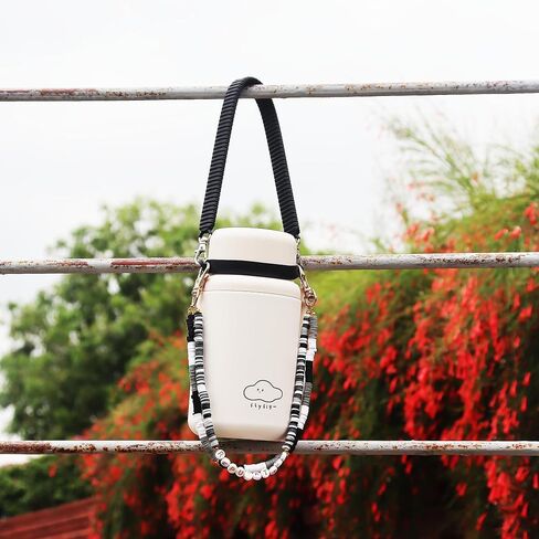 Hot Pink Stanley Cup Handle Water Bottle Holder with Strap Silicon Water Bottle with Strap “Love Story" Taylor Beads Stanley Strap Carrier Bottle Holder Strap Stanley Cup Sling Stanley Cup Accessories in Kuwait