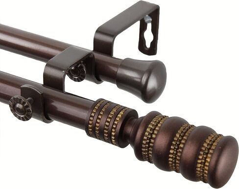 Rod Desyne Dollop Double Curtain Rod, 48 by 84-Inch, Antique Brass in Saudi Arabia
