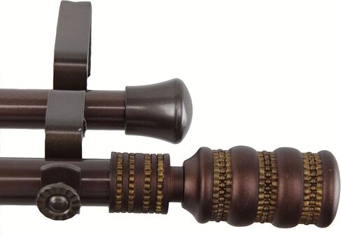 Rod Desyne Dollop Double Curtain Rod, 48 by 84-Inch, Antique Brass in Saudi Arabia