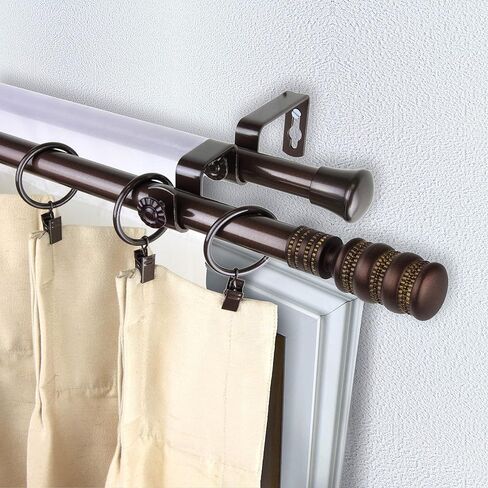 Rod Desyne Dollop Double Curtain Rod, 48 by 84-Inch, Antique Brass in Saudi Arabia