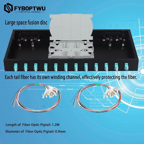 fyboptwu-6 LC-OM3 وصلات توصيل مزدوجة متعددة الأوضاع 12 كور LC OM3 صندوق كابلات ألياف ضوئية مثبتة على الحائط مع مجموعة OM3 متعددة الأوضاع LC-UPC (تتضمن أسلاك التوصيل المصنوعة والمقرنات) in Saudi Arabia