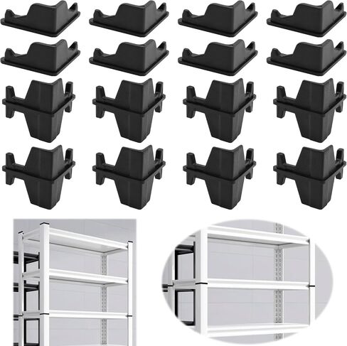 16 Pcs Post Inserts Connectors for Whalen 5 Shelf Heavy Duty Shelving Unit - PP Plastic, Injection Molded, Sturdy & Strong Support - Black, Includes 8 Post Corner Connectors and 8 Post Caps in Saudi Arabia