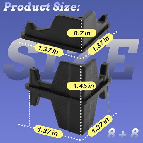 16 Pcs Post Inserts Connectors for Whalen 5 Shelf Heavy Duty Shelving Unit - PP Plastic, Injection Molded, Sturdy & Strong Support - Black, Includes 8 Post Corner Connectors and 8 Post Caps in Saudi Arabia