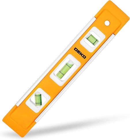 DEKOPRO 9 بوصة مستوى الصندوق المغناطيسي مستوى الطوربيد، 3 فقاعات مختلفة/45 درجة/90 درجة/180 درجة قياس مستوى الطوربيد المقاوم للصدمات in Kuwait