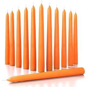 CANDWAX 12 inch Taper Candles Set of 12 - Unscented Candles Taper Burning for 10 Hours - No Drip Bleeding Taper Candles Ideal as Halloween Candles or Other Themed Candles - Blood White Candles
