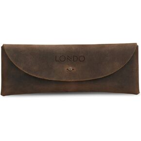 Londo Genuine Leather Snap Cover Retro Pen and Pencil Case (Black)