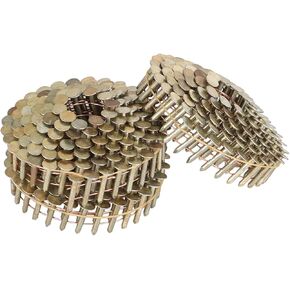 0.12 Inch x 1-3/4 Inch Siding Nails 15-Degree 7200 Count Collated Wire Coil Full Round Head Ring Shank Hot-Dipped Galvanized for Lathing and Sheathing Materials