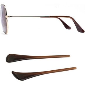 Eyeglass Sunglass Temple End Tips, Glasses Replacement Anti-Slip Ear Socks Tude Sleeve for Round Thin Metal Eyewear Sunglass Frame(Brown)