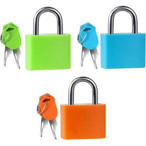 Suitcase Lock Luggage Locks with Keys 23mm Small Luggage Padlocks Locker Lock with Key Suitcase Locks Travel Locks for School Gym Classroom 3 Colors