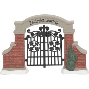 Department 56 Dickens Village Accessories Zoological Gardens Entry Gate Figurine, 3.74 Inch, Multicolor