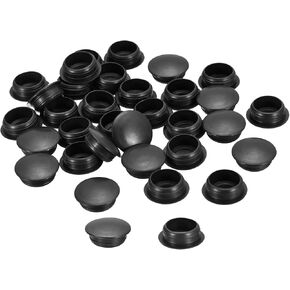 uxcell 200Pcs Screw Hole Plugs, 16mm(5/8") Dia Plastic Round Button Plugs Snap in Locking Hole Covers Flush Type Caps for Furniture Cabinet, Red Brown