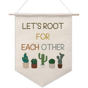 Let's Root for Each Other Pennant Banner, Plant Decor, Classroom Decor, Inspirational Wall Art, Canvas Hanging Pennant Flag, Kids Room Decor, Playroom Canvas Decor, Home Living Room Decor