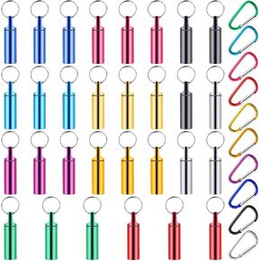 Jinei 30 قطعة من الألومنيوم معدن صندوق حبوب الدواء منظم مقاوم للماء حاوية تخزين صغيرة صغيرة محمولة صندوق حبوب الدواء سلسلة المفاتيح للتخييم في الهواء الطلق والسفر in Kuwait