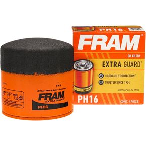 FRAM Ultra Synthetic Automotive Replacement Oil Filter, Designed for Synthetic Oil Changes Lasting up to 20k Miles, XG16 with SureGrip (Pack of 1)
