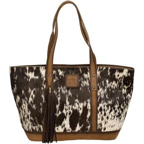 STS Ranchwear Womens Cheyenne Distressed Brown Cowhide Shoulder Tote Bag