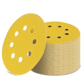 5 Inch Sanding Discs Hook and Loop, 8 Holes Random Orbit (40 pack 60 grit)