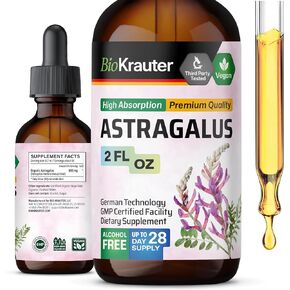 Astragalus Tincture - Organic Astragalus Root Liquid Extract for Immune Support - Alcohol and Sugar Free - High Absorption - Vegan Drops 4 Fl.Oz.