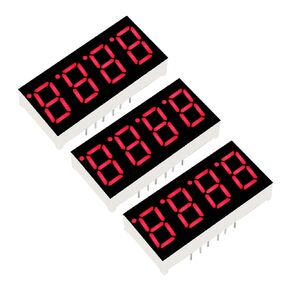 YOKIVE 3Pcs LED Display Digital Tube, LED Segment Displays Common Cathode 4 Bit 7 DIY Great for Appliances, Instruments, Car Accessories, Red, (12 Pin)