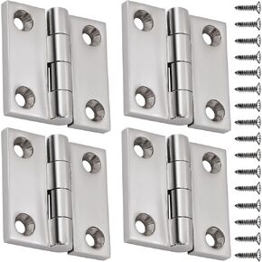 Square Shape Boat Strap Casting Hinge 316 Stainless Steel Cabinet Door Hatch Hinges for Boat Yacht (1.5 inch × 1.5 inch 2 Pack)