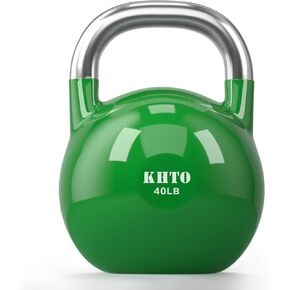 KHTO Kettle Bells - جرس كيتل للمنافسة 50 رطل - جرس كيتل من الدرجة الاحترافية للياقة البدنية ورفع الأثقال والتدريب الأساسي - تصميم متين وقوي - مجموعة مرمزة بالألوان بوزن 10-50 رطل