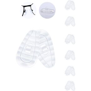 6 Pairs Srew in Silicone Rubber Nose Pads,15mmx8mmx3mm Replacement Nose Pieces for Eyeglasses,Glasses,Sunglasses