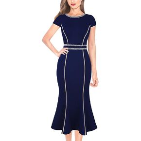 VFSHOW Womens Elegant Vintage Chruch Business Office Cocktail Mermaid Bodycon Midi Dress