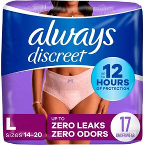 Always Discreet Adult Incontinence Underwear, Maximum Absorbency, Large, 28 Count (Packaging May Vary)