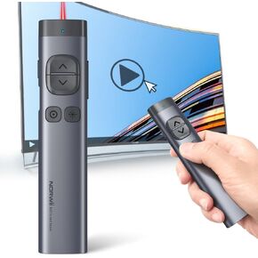 Norwii N97s Highlight Presentation Remote, Dual Digital & Physical Laser Pointer with Bluetooth, PPT PowerPoint Clicker with Highlighting Magnify Mouse, 165FT Wireless Presenter for LED LCD