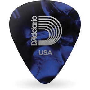 D'Addario Accessories Black Pearl Celluloid Guitar Picks, 25 pack, Extra Heavy