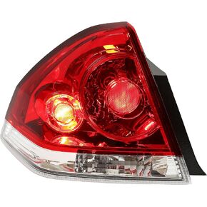 KUAFU Tail Lights Pair w/Bulb Compatible with 2006-2013 Chevrolet Impala 2014-2016 Chevrolet Impala Limited Tail Lamps Left & Right Replacement for 25971597 25971598 Red Lens Plastic