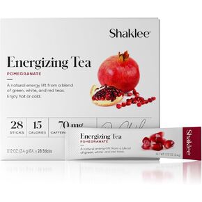 Shaklee Energizing Tea Pomegranate Flavor - Antioxidant-Rich Blend of Green, White, and Red Teas for Gentle Energy Lift - Energy Boost On-the-Go Packets - Hot or Cold - 28 Servings in Kuwait