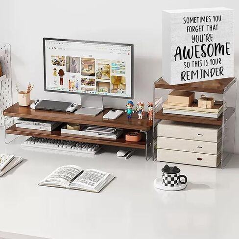 Funny Home Office Decor Wooden Box Sign, Rustic Farmhouse Decorative Awesome Positive Office Desk Accessories Wood Table Sign, Social Worker Appreciation Inspirational gifts in Saudi Arabia