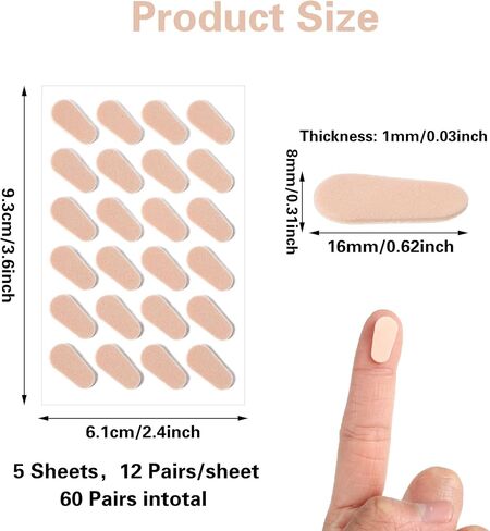 60 Pairs Soft Foam Nose Pads Self Adhesive Eyeglass Nose Pads Anti-Slip Thin Nosepads for Eyeglasses Sunglasses Glasses, Nude in Saudi Arabia