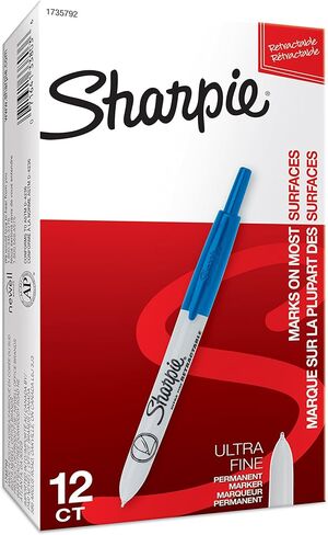 Sharpie Retractable Permanent Markers - Ultra Fine Marker Point Type - Blue - 12 Pk in Saudi Arabia