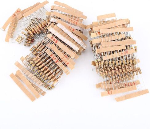 1000pcs Carbon Film Resistor Kit, Wirewound Resistor Kits, 1/2w1-10m Ohm Carbon Film Resistors with Individually Labeled and Packed in Saudi Arabia