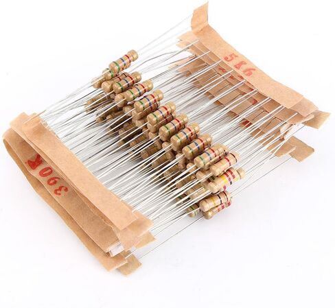 1000pcs Carbon Film Resistor Kit, Wirewound Resistor Kits, 1/2w1-10m Ohm Carbon Film Resistors with Individually Labeled and Packed in Saudi Arabia