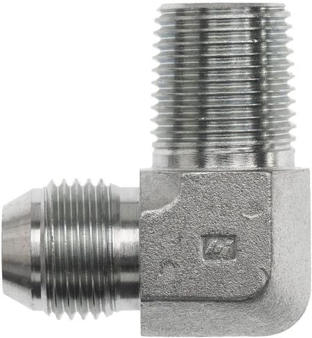 Brennan Industries 8280-06-06 Steel 90 Degree Elbow Conversion Adapter Fitting, 3/8"-19 Male JIS x 3/8-19 Male BSPT in Saudi Arabia