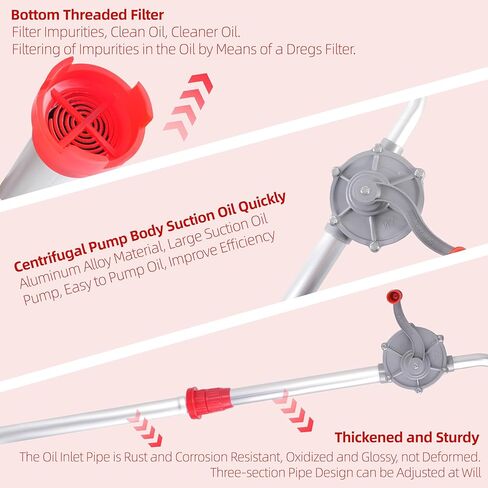 مضخة طبل سعة 55 جالونًا، مضخة يدوية من سبائك الألومنيوم لأسطوانة سعة 55 جالونًا، مضخة برميلية غير قابلة للتآكل 55 جالونًا للديزل والكيروسين والزيت الثقيل الخفيف، تناسب براميل من 5 إلى 55 جالونًا in Kuwait